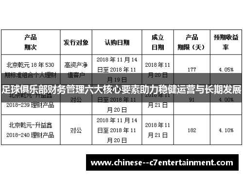 足球俱乐部财务管理六大核心要素助力稳健运营与长期发展